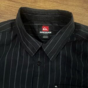 Quiksilver Y2K Black Pinstripe Button-Up Shirt